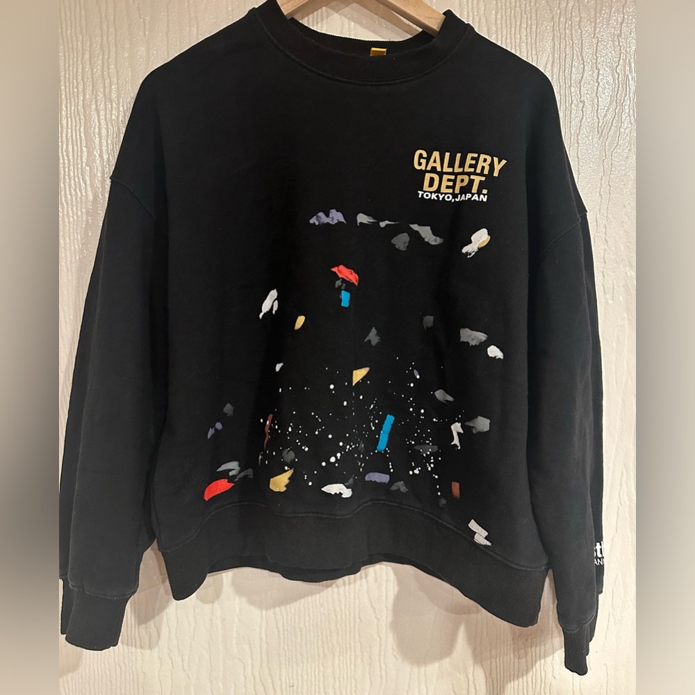 Authentic Gallery Dept Tokyo Japan Paint Splatter Cropped Sweatshirt Unisex L